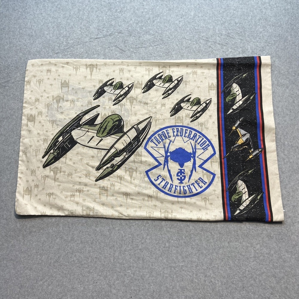 Vintage Star Wars‎ Pillowcase Trade Federation Starfighter Bravo Squad